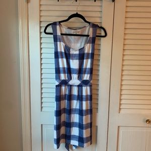 Vineyard Vines White and Blue Plaid Tie Dress Sz M